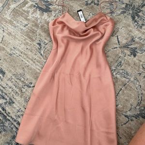 ALICE AND OLIVIA pink dress: silk and cowl neck
